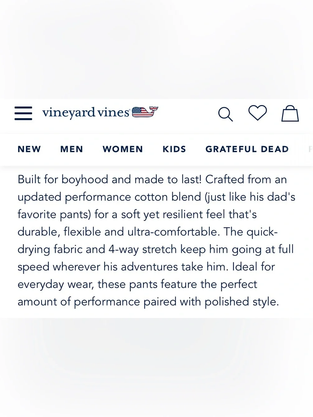 Vineyard Vines Boys’ Performance On-The-Go Pants in Khaki, Size 18 - Picture 8 of 9